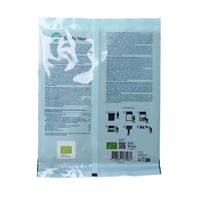 TerraSana Sushi nori geroosterd bio 25 Gram