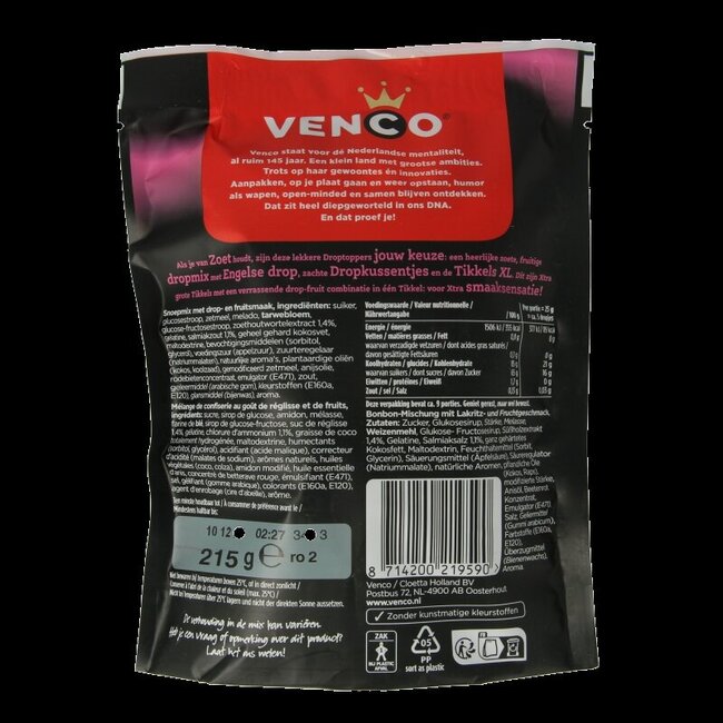 Venco Droptoppers doux & fruité 215 Grammes