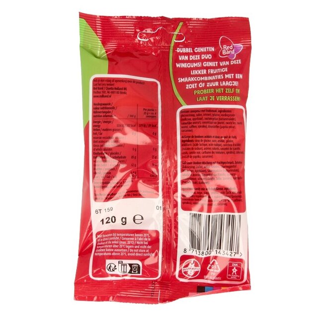 Red Band Winegums duo zoet zuur 120 Gram