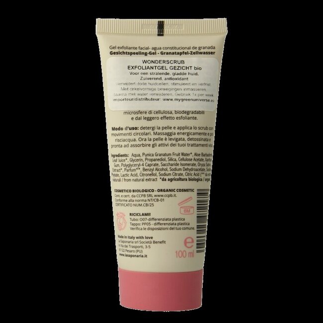 La Saponaria Wonderscrub exfoliating face gel 100 Milliliter