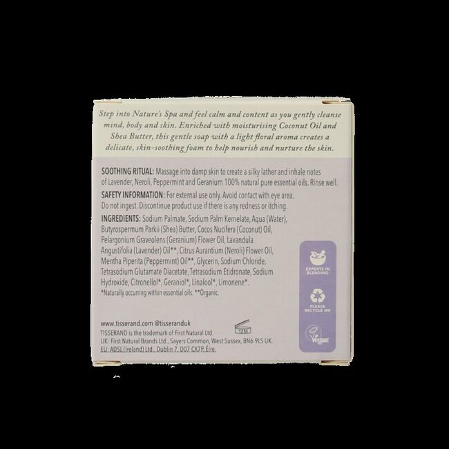 Tisserand Zeep lavendel & neroli 100 Gram