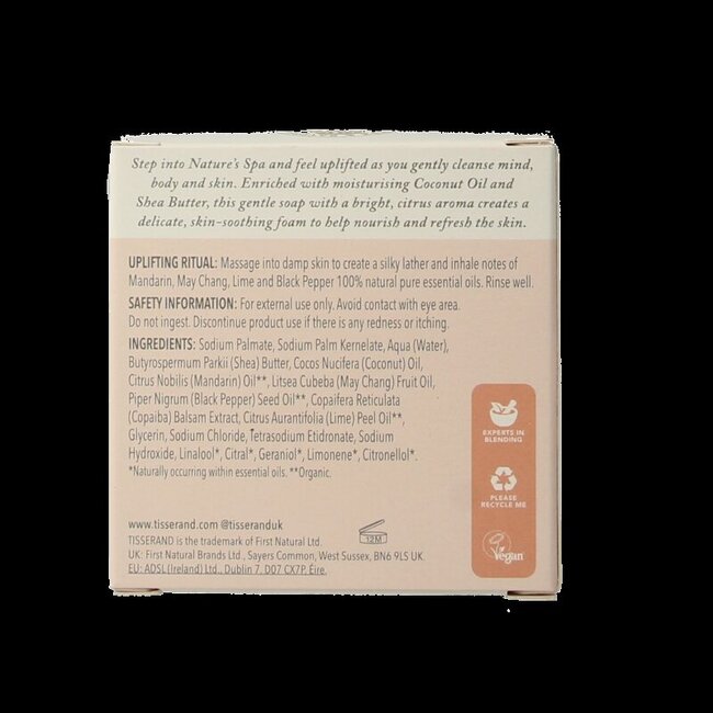 Tisserand Zeep mandarijn & may chang 100 Gram