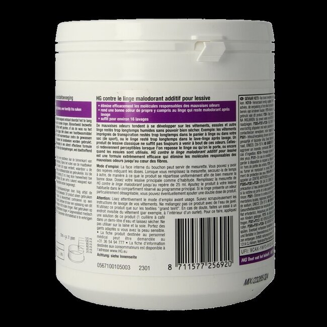 HG Lessive contre le linge malodorant 500 g
