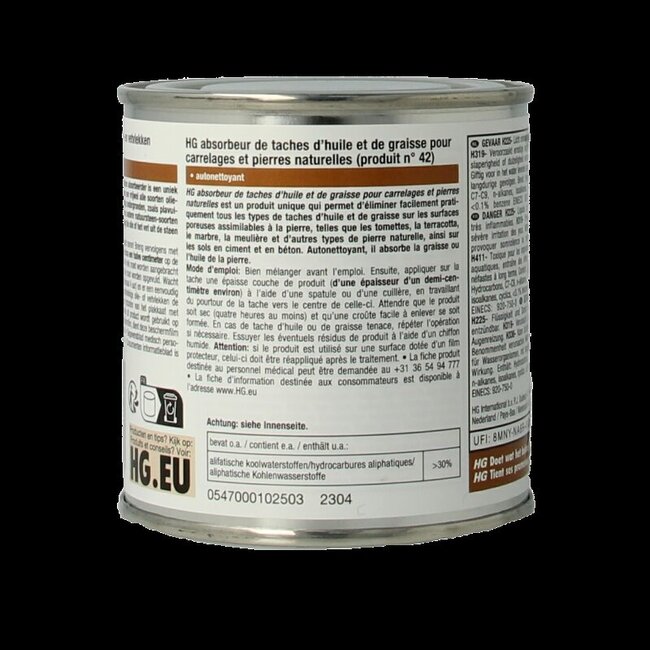 HG Olie & vetvlek absorbeerder 250 Milliliter