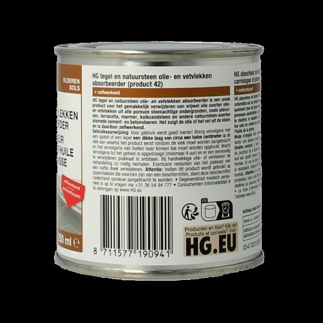 HG Olie & vetvlek absorbeerder 250 Milliliter