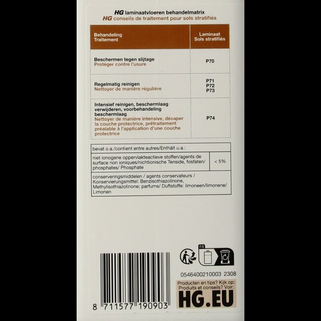 HG nettoyant pour stratifié éclat 1 litre