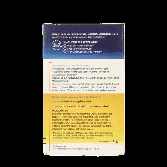 Shiepz Sommeil 3-en-1 fort 30 comprimés