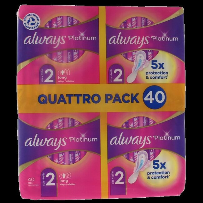 Maandverband platinum long 40 Stuks