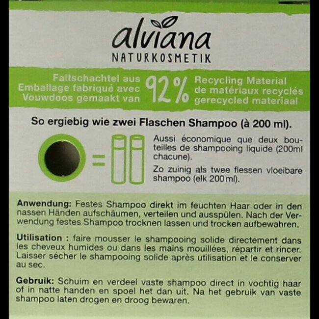 Alviana Shampoobar voor vet haar 60 Gram