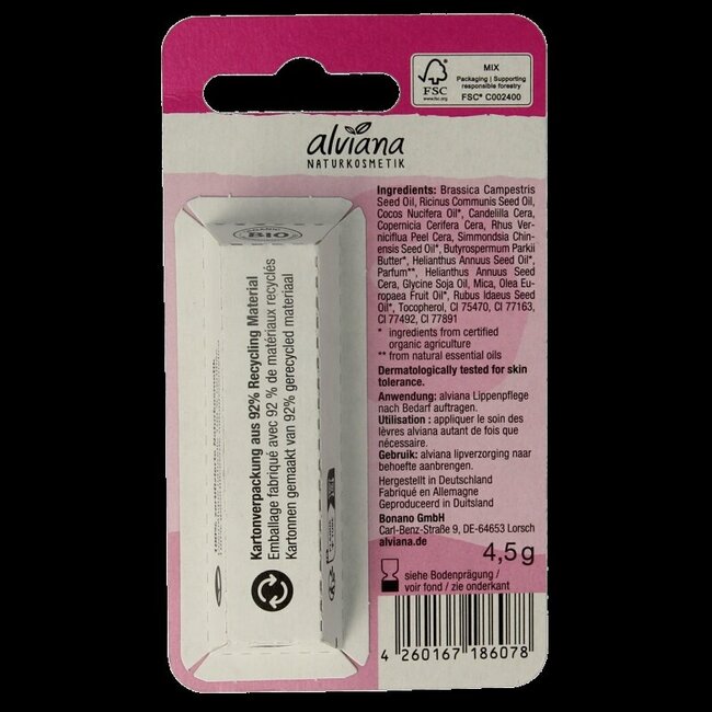 Alviana Lipverzorging sweet pink 4.5 Gram