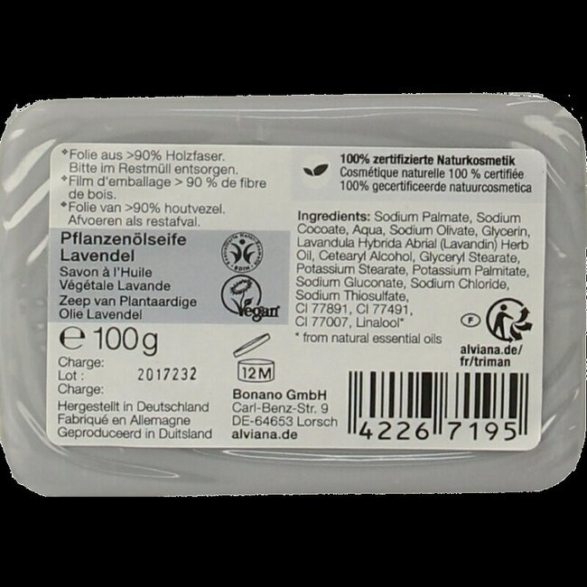 Alviana Lavendelzeep  100 Gram