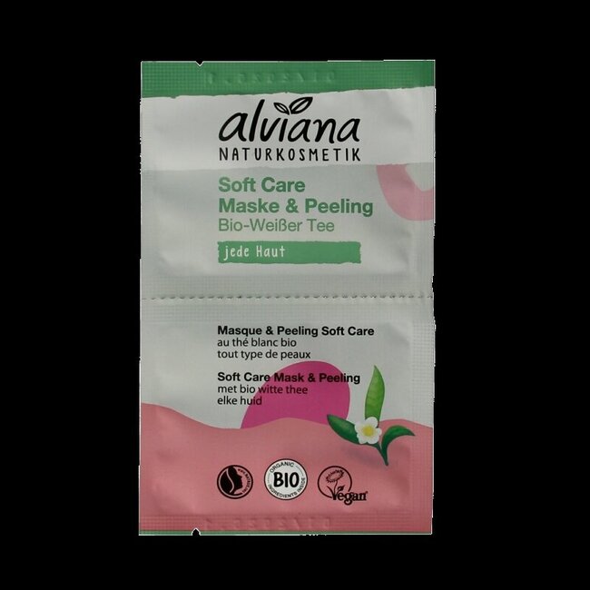 Soft care mask & peeling met biologisch witte thee 2 Stuks