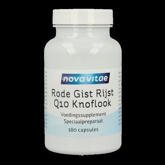 Nova Vitae Nova Vitae Rode gist rijst + Q10 + knoflook 180 Vegetarische capsules