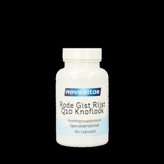 Nova Vitae Nova Vitae Rode gist rijst+ Q10 + knoflook 60 Vegetarische capsules