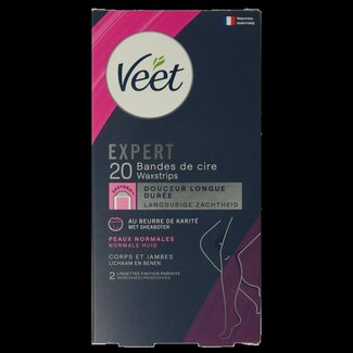 Veet Veet Expert bandes de cire froide jambes peaux normales 20 unités