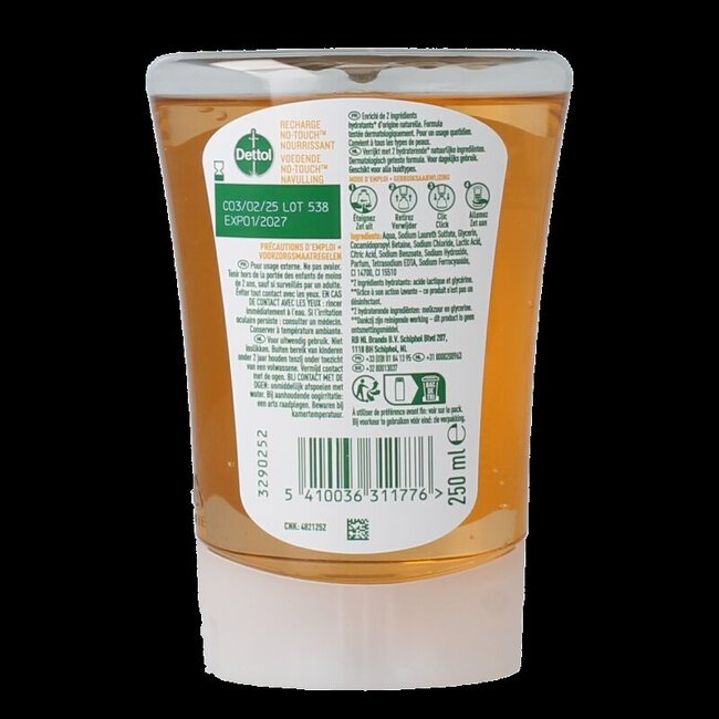 Dettol No touch refill honey/shea butter 250 Milligram
