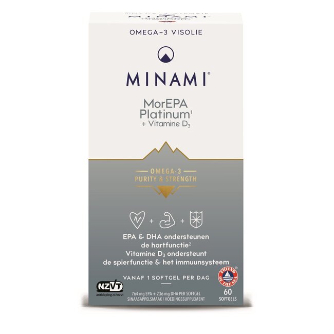 Minami MorEPA platinum + vitamine D3 60 Softgels