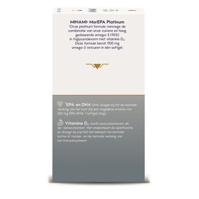 Minami MorEPA platinum + vitamine D3 60 Softgels
