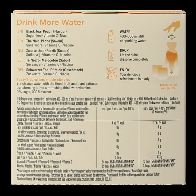 Waterdrop Microdrink ice tea peach bruistabletten 12 Stuks