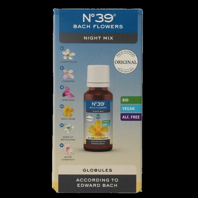 Bach Bloesem Globule parels nr. 39 nacht bio  20 Gram
