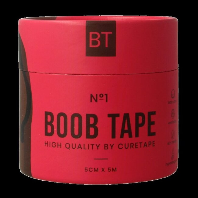 Boobtape no 1 incl. nipple covers - 5cm x 5m blac 1 Stuks