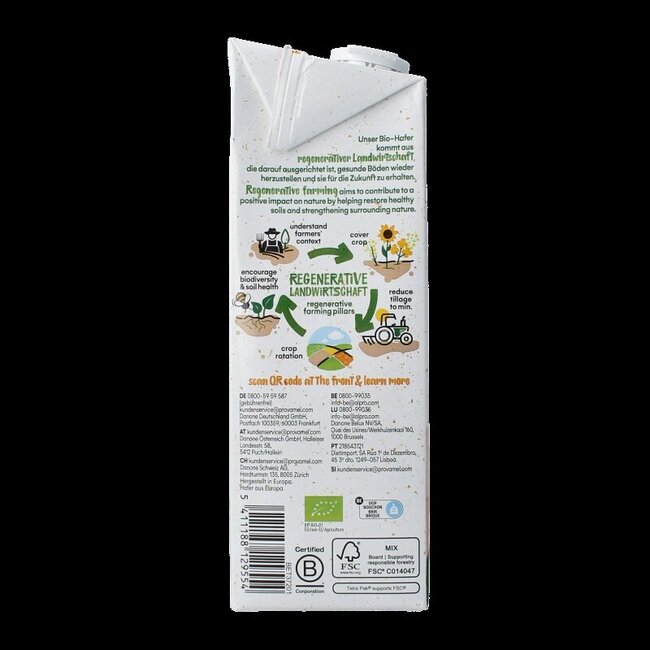 Provamel Boisson à l'avoine sans sucre bio 1 Litre