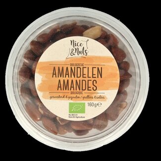 Nice & Nuts Nice & Nuts Amandelen bruin gezouten geroosterd bio 160 Gram