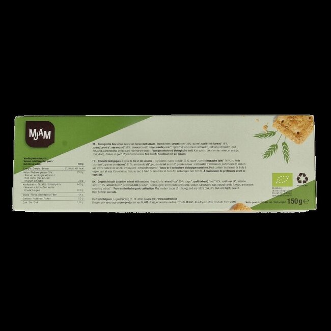 Mjam Biscuits tarwe sesam bio 150 Gram