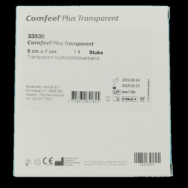 Medeco Comfeel plus 5 x 7 cm transparent 3 pièces