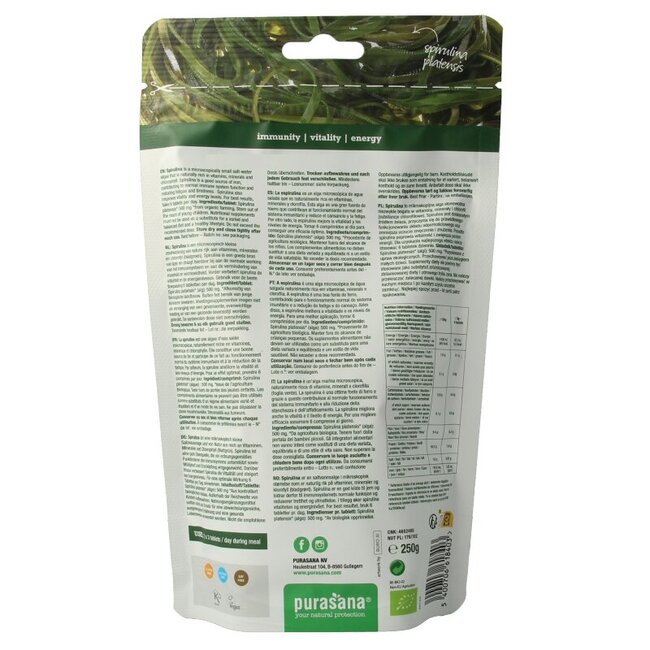 Purasana Spiruline 500 mg bio 500 comprimés