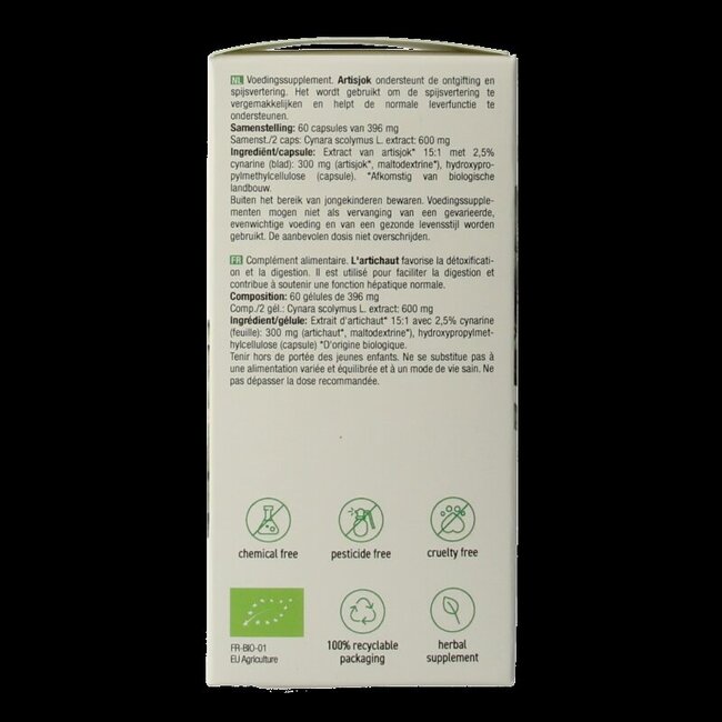 Purasana Artisjok vegan bio 60 Vegetarische capsules