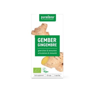 Purasana Purasana Gember vegan bio 60 Vegetarische capsules