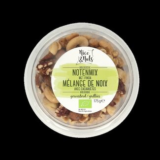 Nice & Nuts Nice & Nuts Notenmix met pinda zonder zeezout geroosterd bio 175 Gram