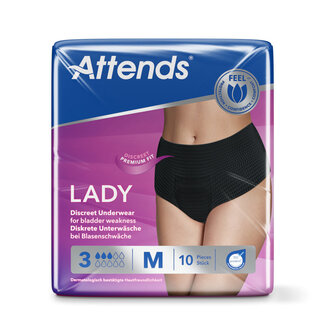 Attends Lady discreet underwear zwart 3M 10 Stuks