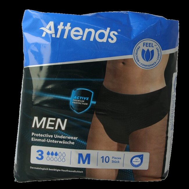 Men discreet underwear zwart maat M 10 Stuks