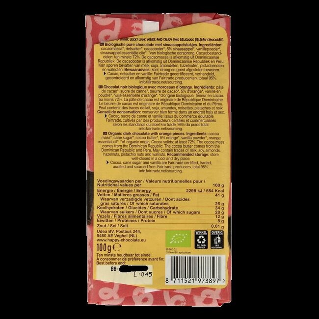 Chocolat noir orange bio 100 g