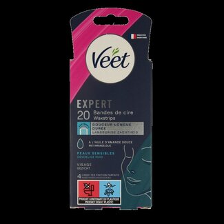 Veet Bandes de cire froide visage Expert 20 pièces