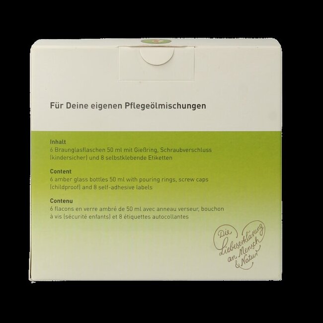 Lot de 6 flacons vides en verre ambré 50 ml avec bouchon verseur