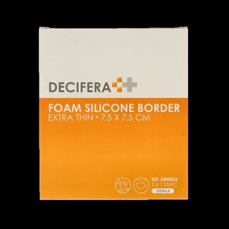 Decifera Pansement hydrocellulaire siliconé avec bordure 7,5 x 7,5 cm, 5 pièces