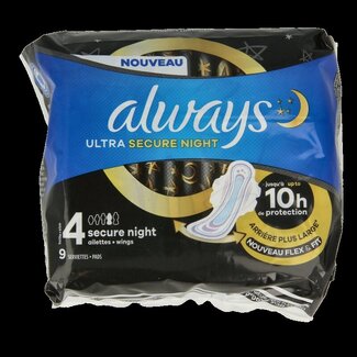 Always Serviettes hygiéniques Ultra Secure Night 9 pièces