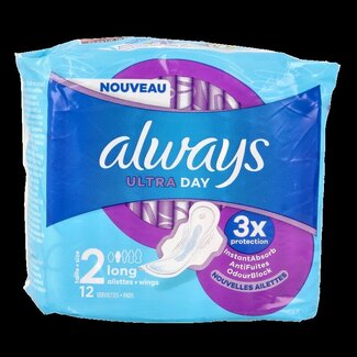 Always Serviettes hygiéniques ultra day long 12 pièces