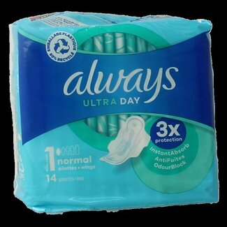 Always Serviettes hygiéniques ultra normal plus 14 pièces