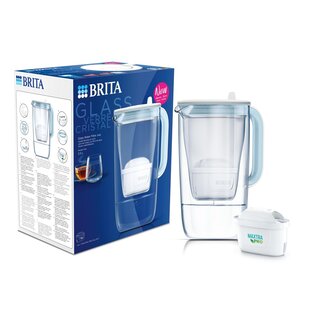Brita Waterfilterkan glass light blue 1 Stuks