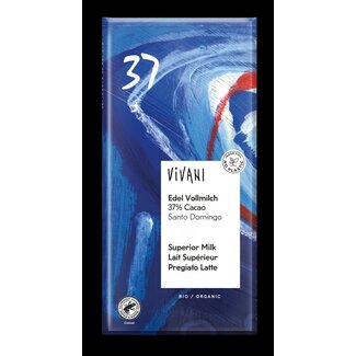 Vivani Chocolat au lait supérieur 37 % Santo Domingo bio 100 g