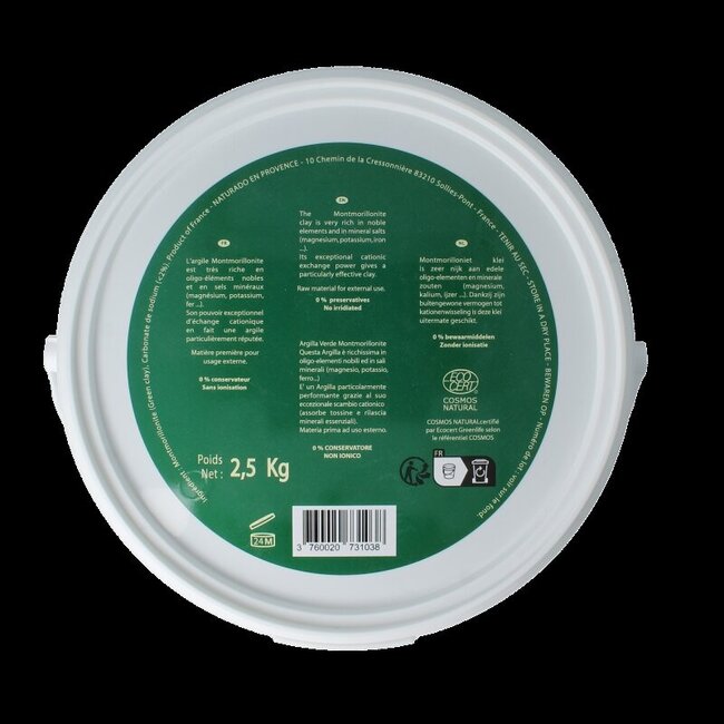 Argile verte montmorillonite seau 2,5 kg
