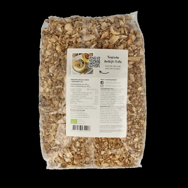Muesli krokant kokos en hazelnoten bio 1 Kilogram