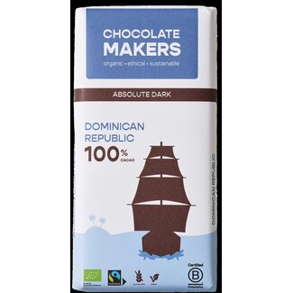 Chocolatemakers Reep tres hombres 100% extra puur fairtrade bio 80 Gram