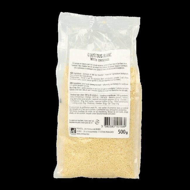 Couscous wit Frankrijk bio 500 Gram
