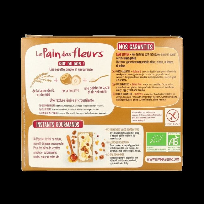 Krokante bio crackers met hazelnoot glutenvrij 150 Gram