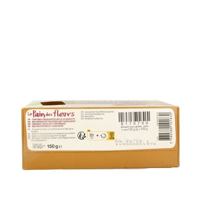 Krokante bio crackers met hazelnoot glutenvrij 150 Gram